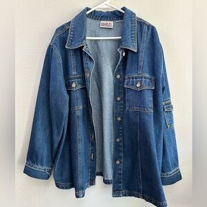 Bill Blass Classic Indigo Denim Jean Jacket 1X womens